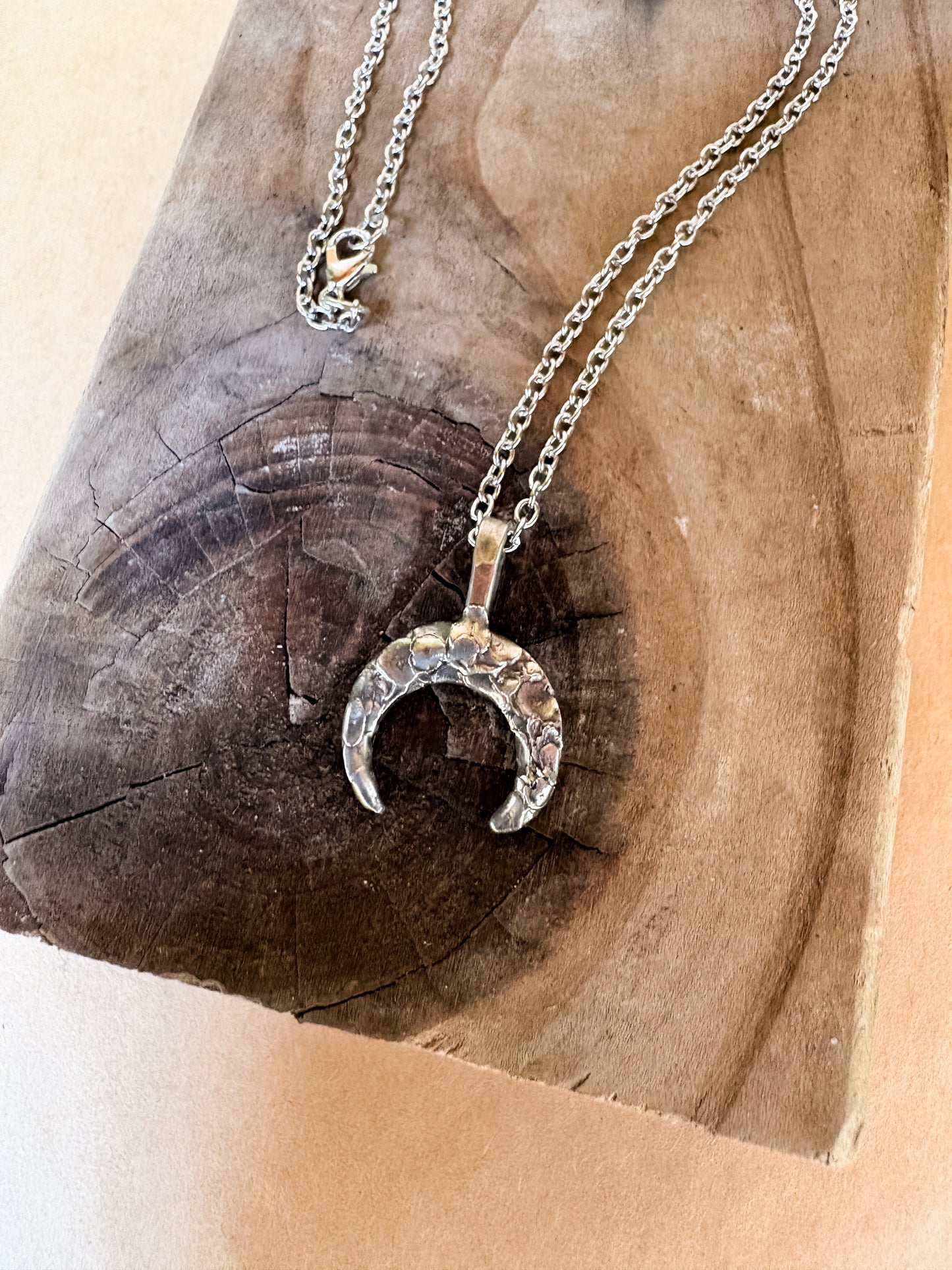 waning crescent moon necklace