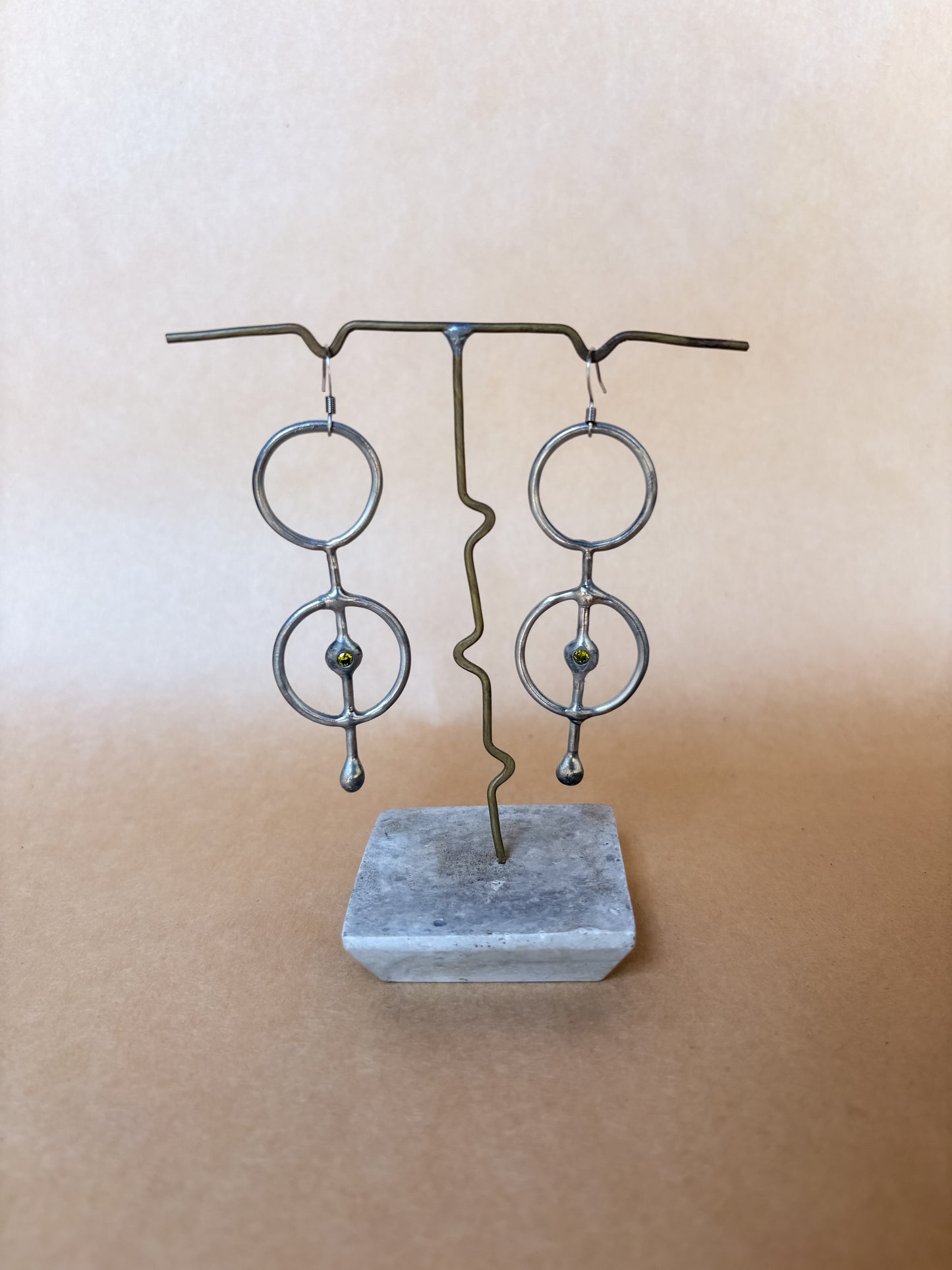 olive green sigil earrings