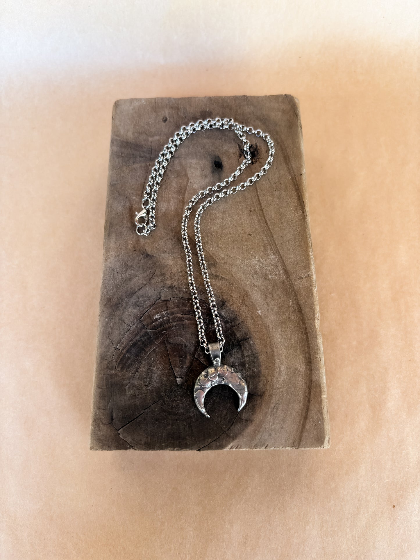 waxing crescent moon necklace