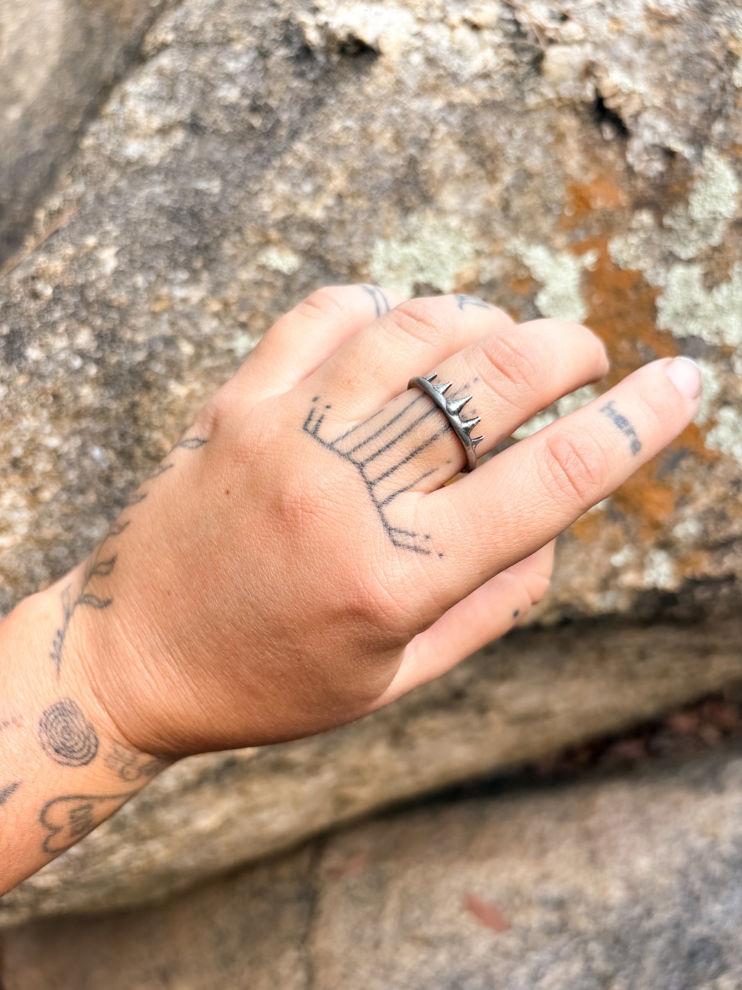 spiked crown stacking ring