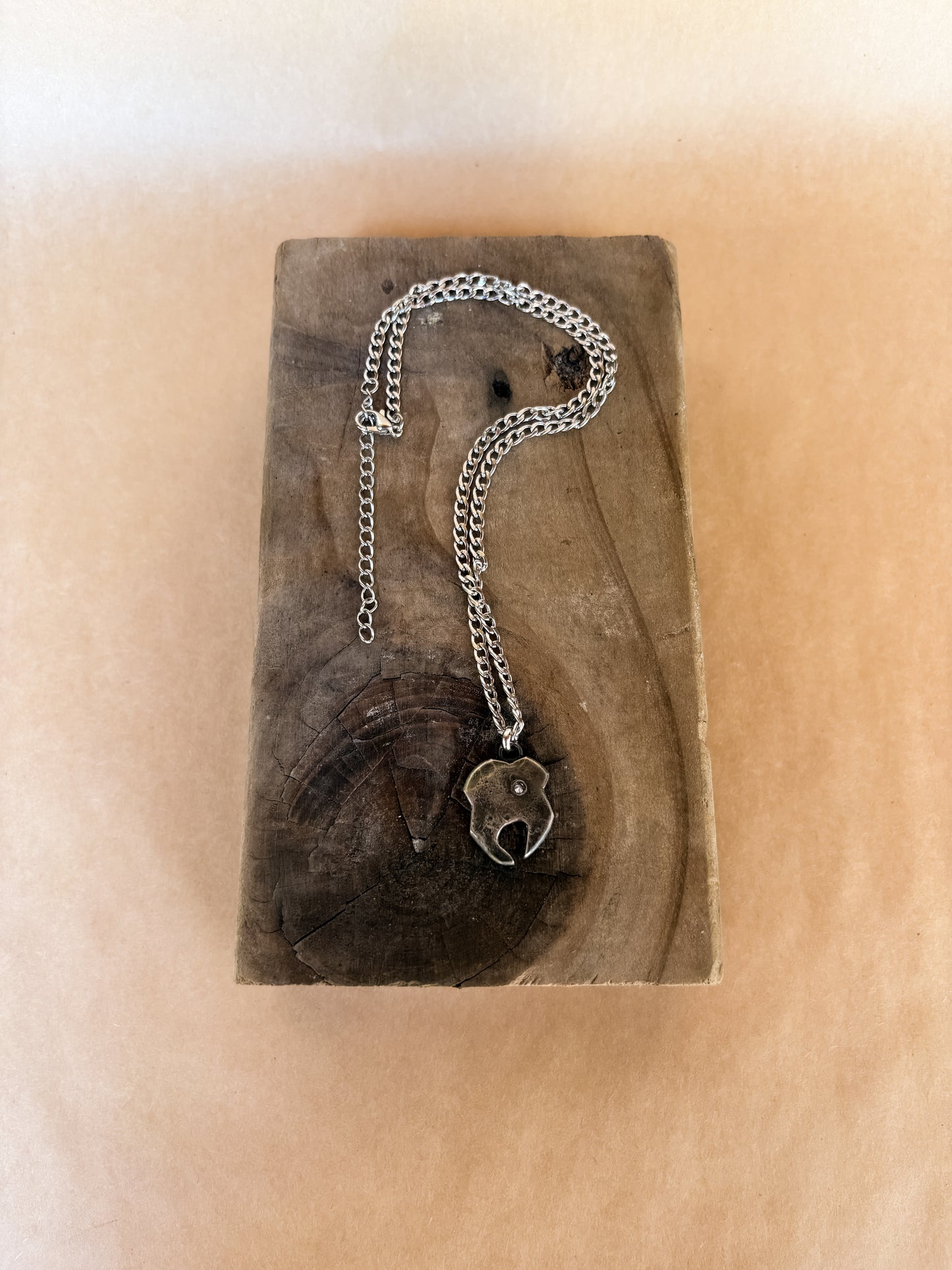 pinky tooth gem necklace