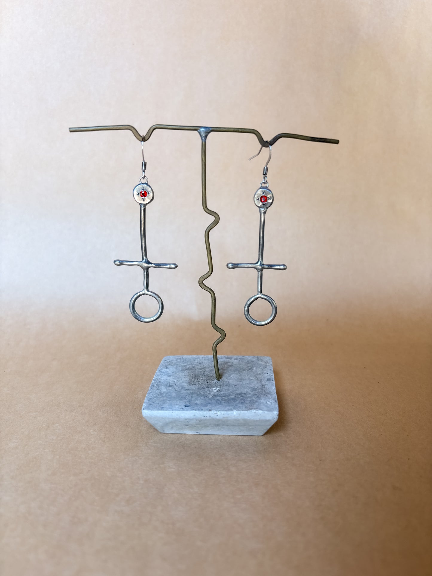 deep red sigil earrings
