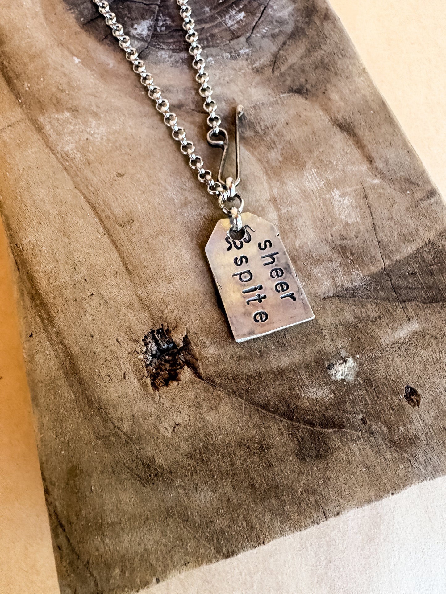 sheer spite snake tag necklace