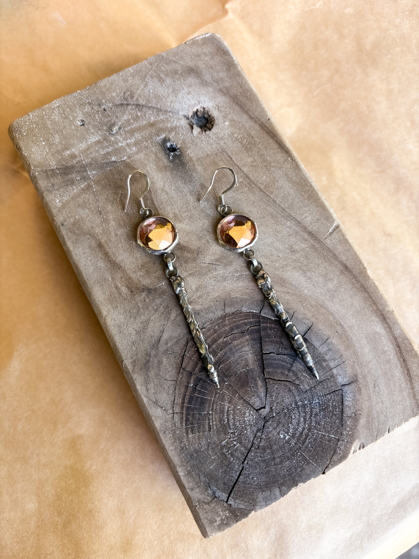 diamond rose spike earrings