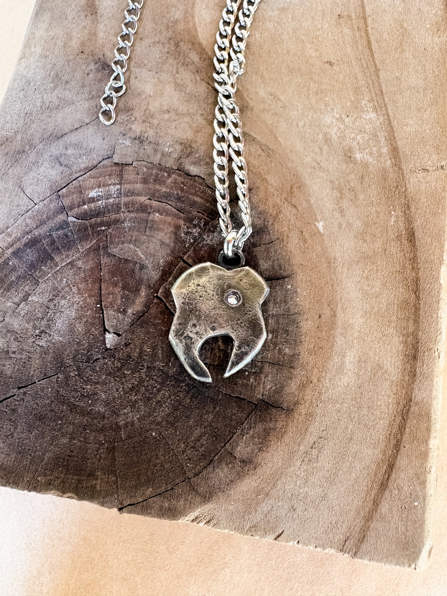 pinky tooth gem necklace