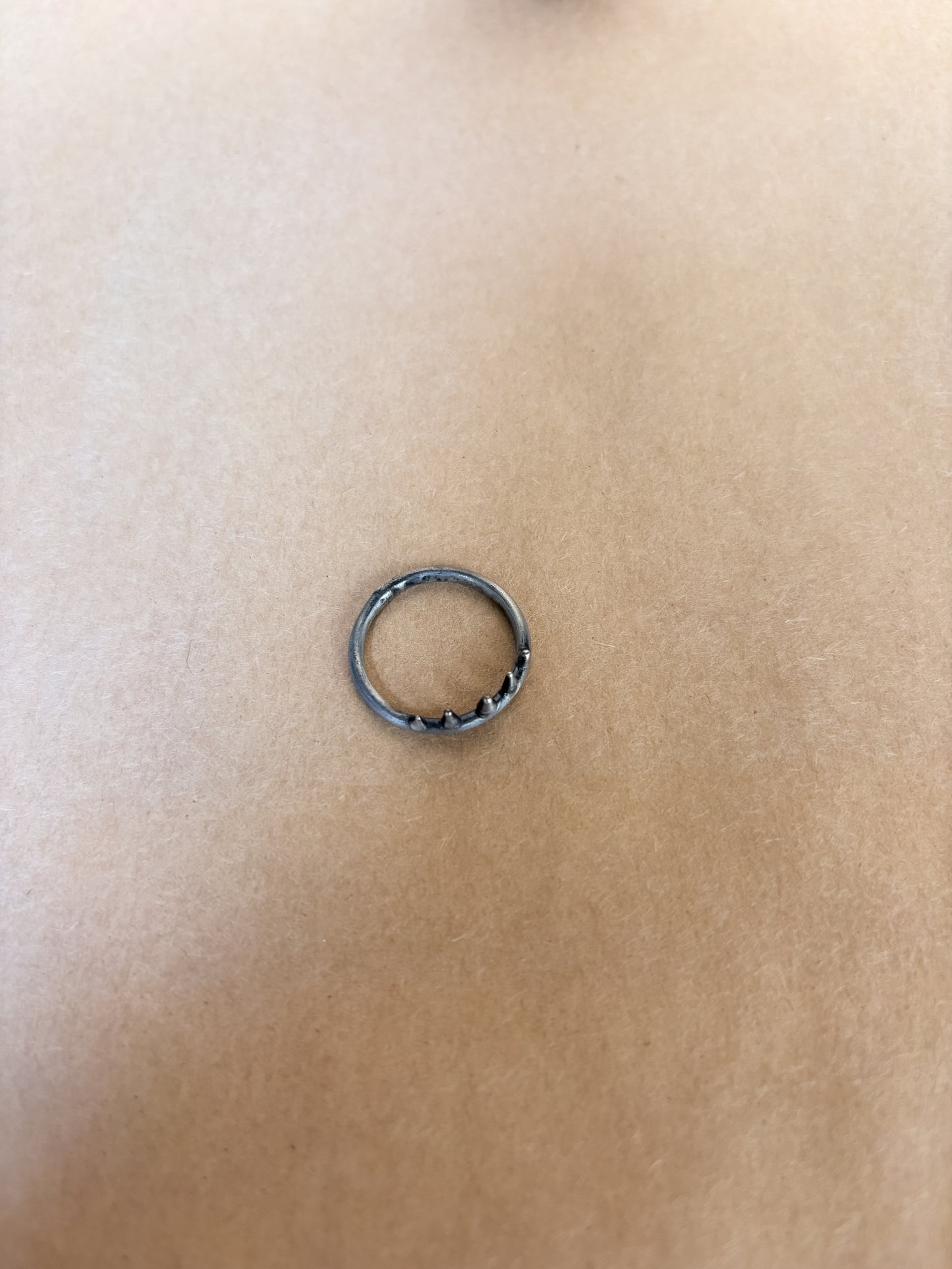 spiked crown stacking ring