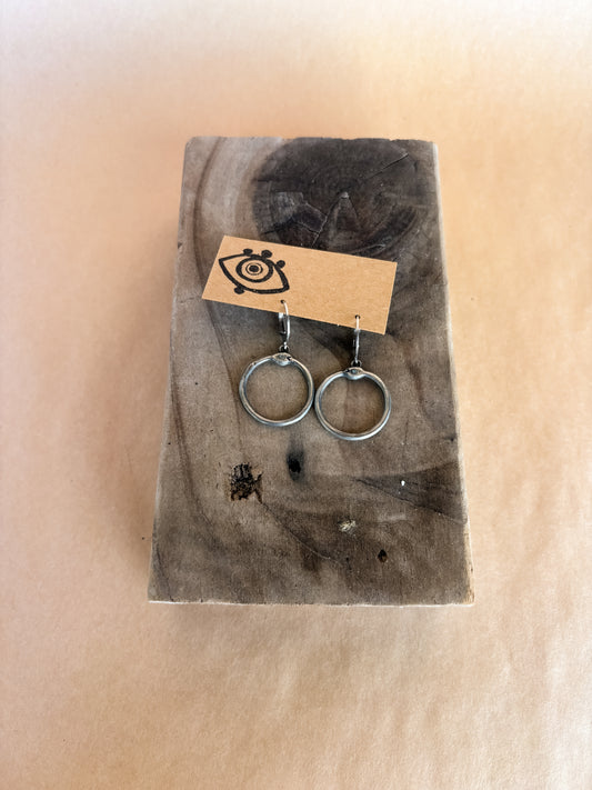 baby blue eyed ouroboros earrings