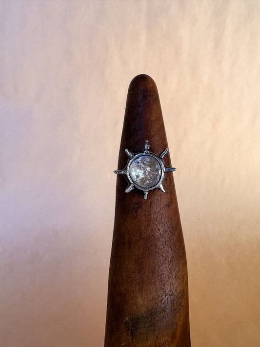 gold sun pearl ring
