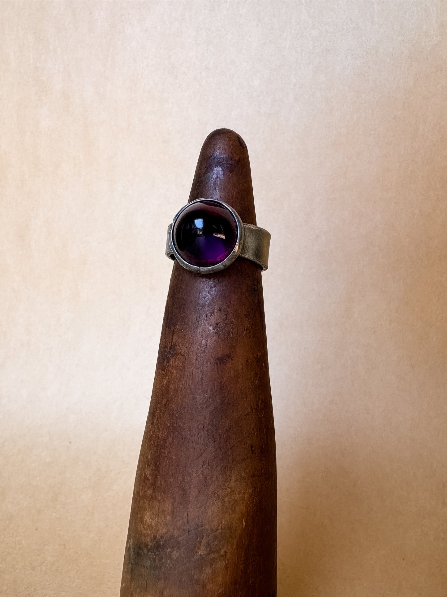 purple dome wide band ring
