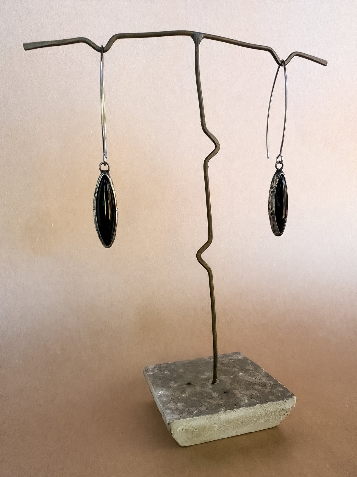 black drop earrings