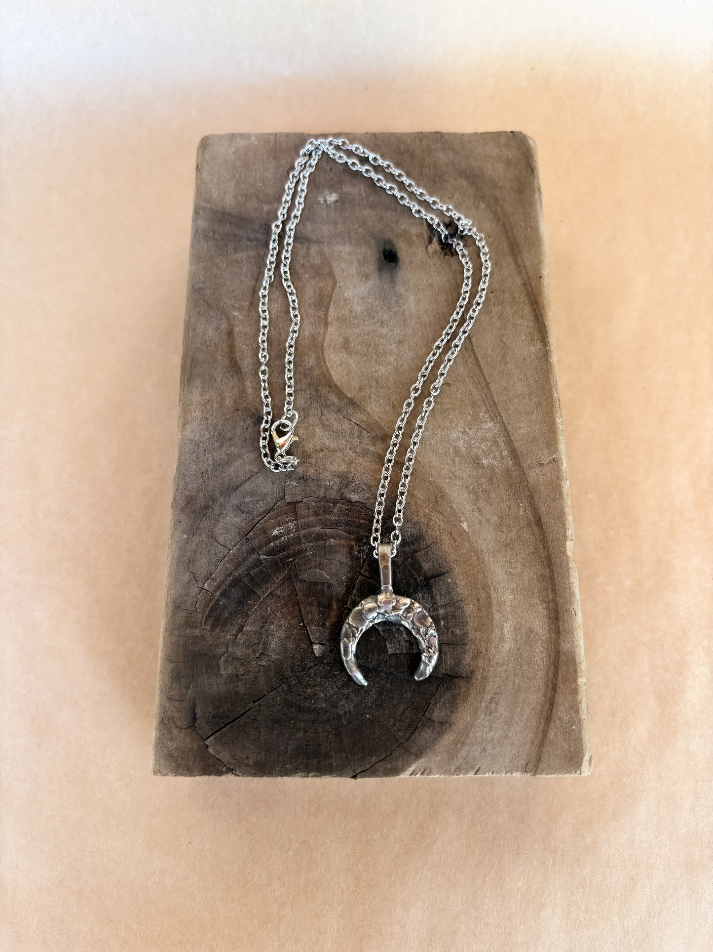 waning crescent moon necklace