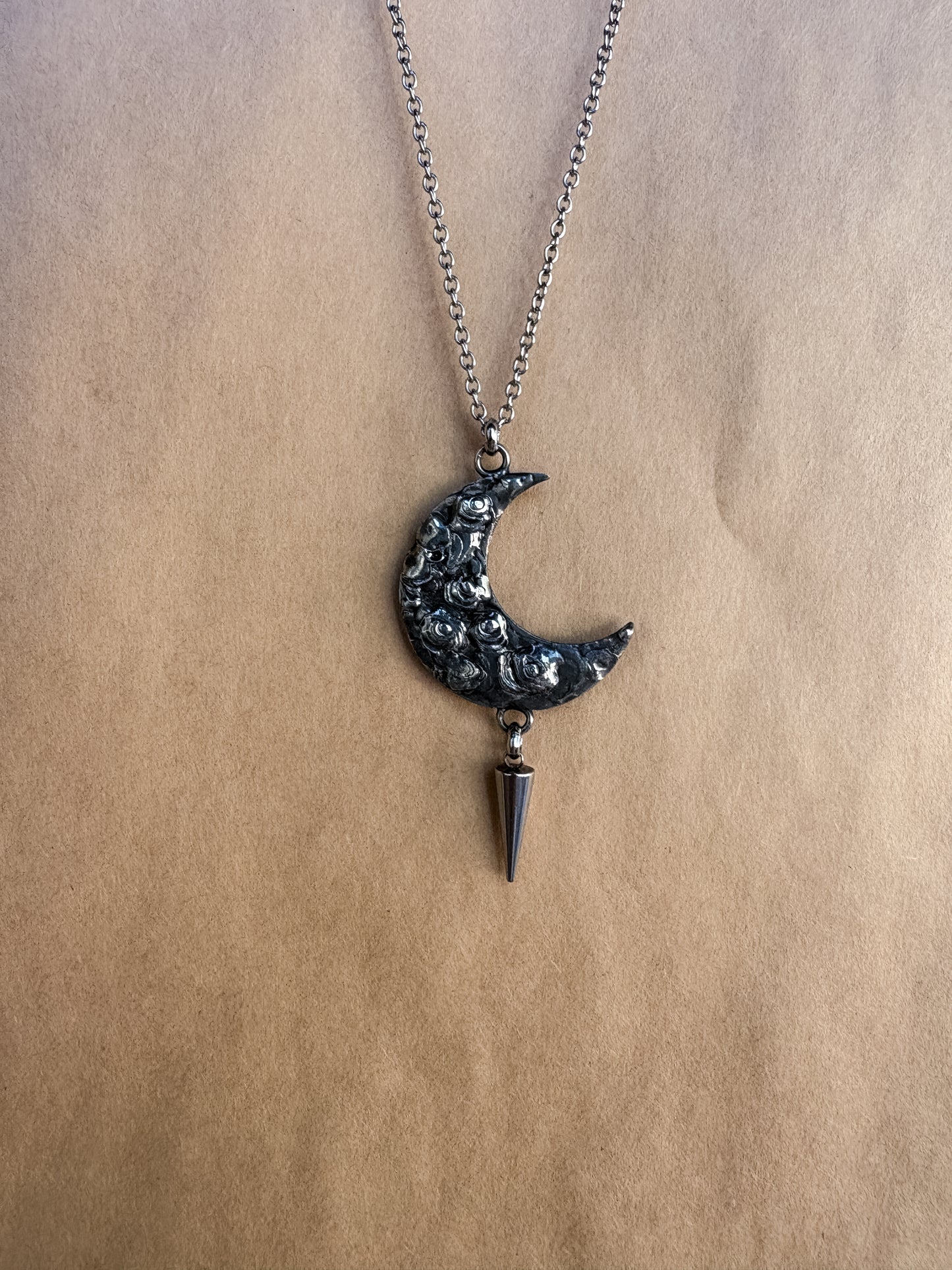 crescent moon spike necklace