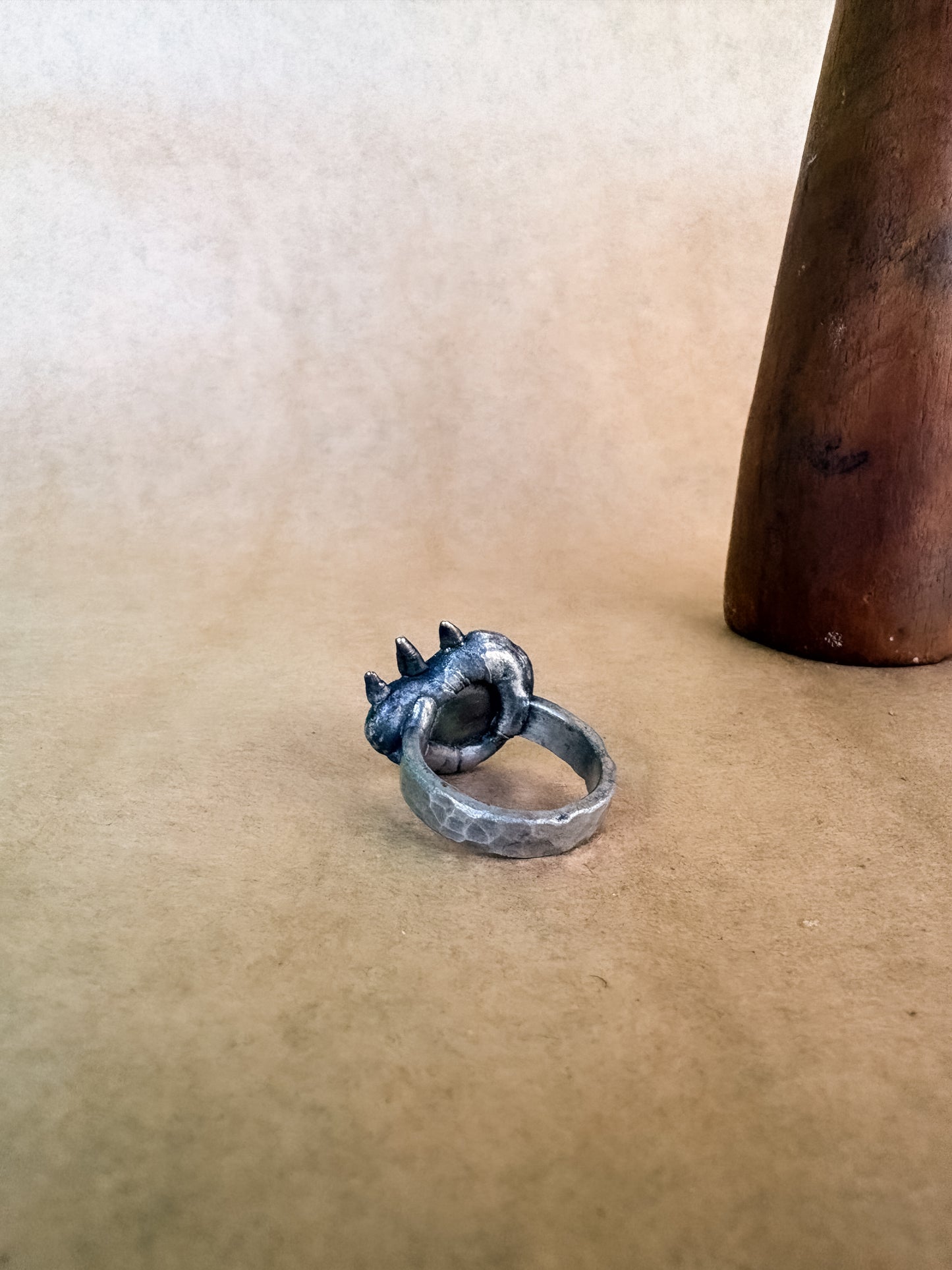 spiked bronze pearl ring