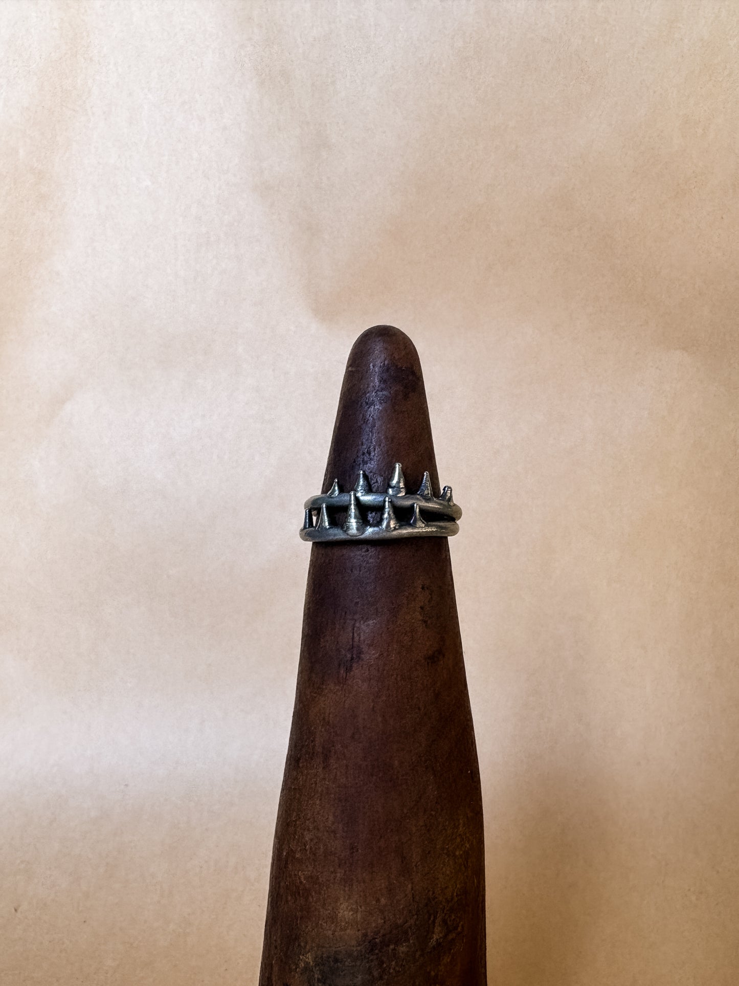 spiked crown stacking ring