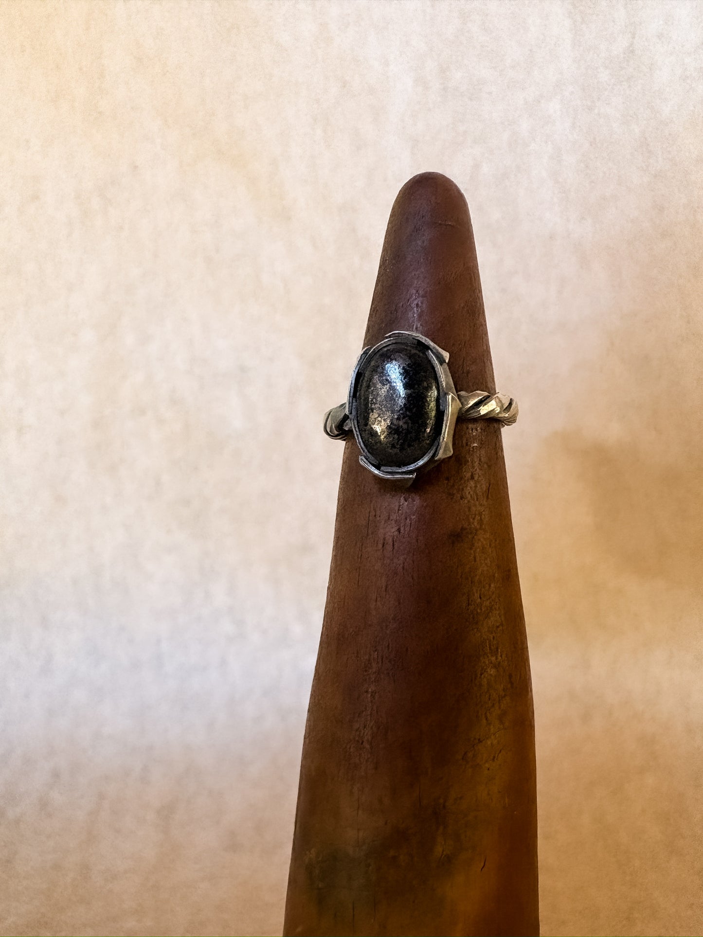 black pyrite ring