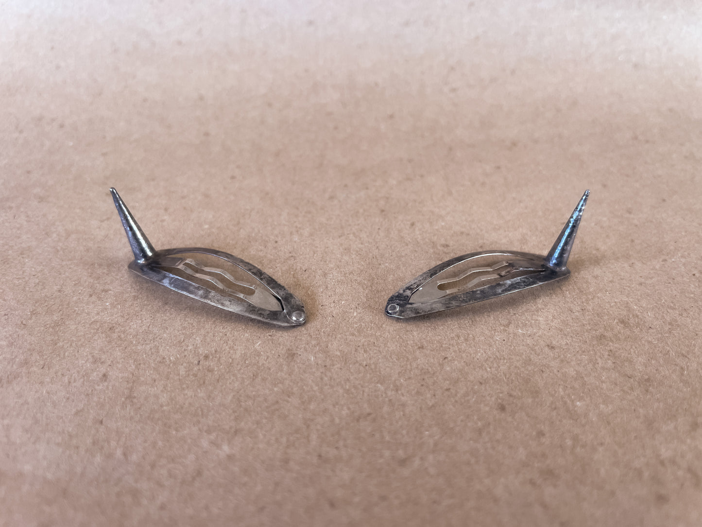 tiny horns hair clip duo