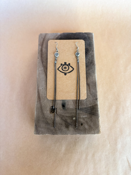 baby blue gemmy earrings