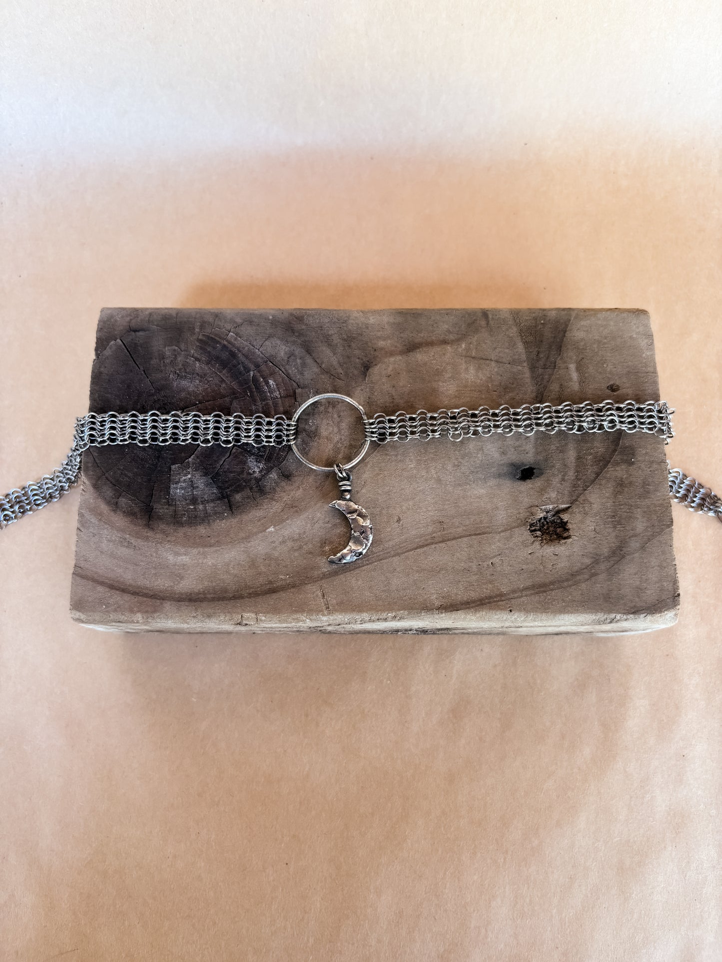 hanging crescent moon choker