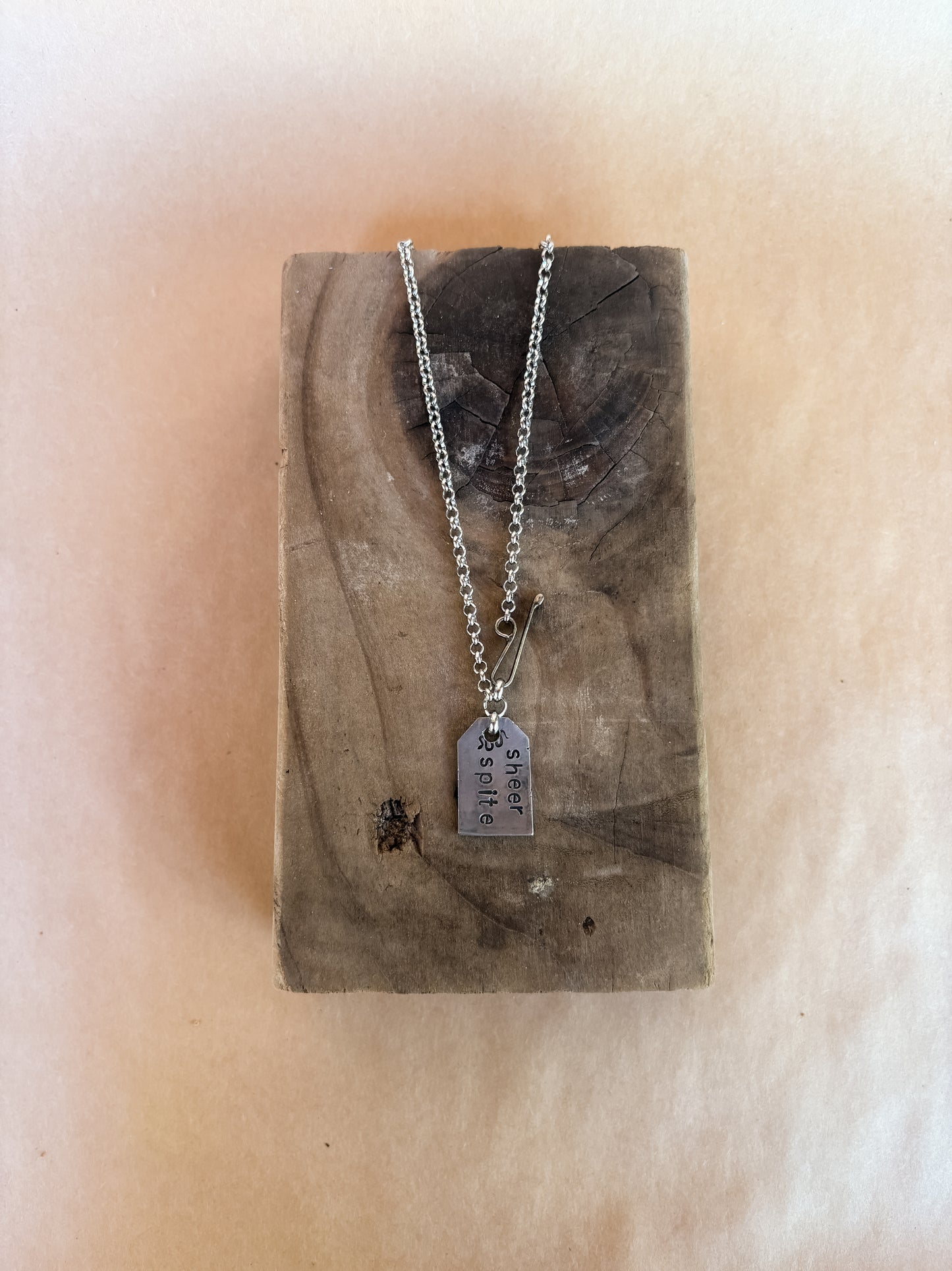 sheer spite snake tag necklace