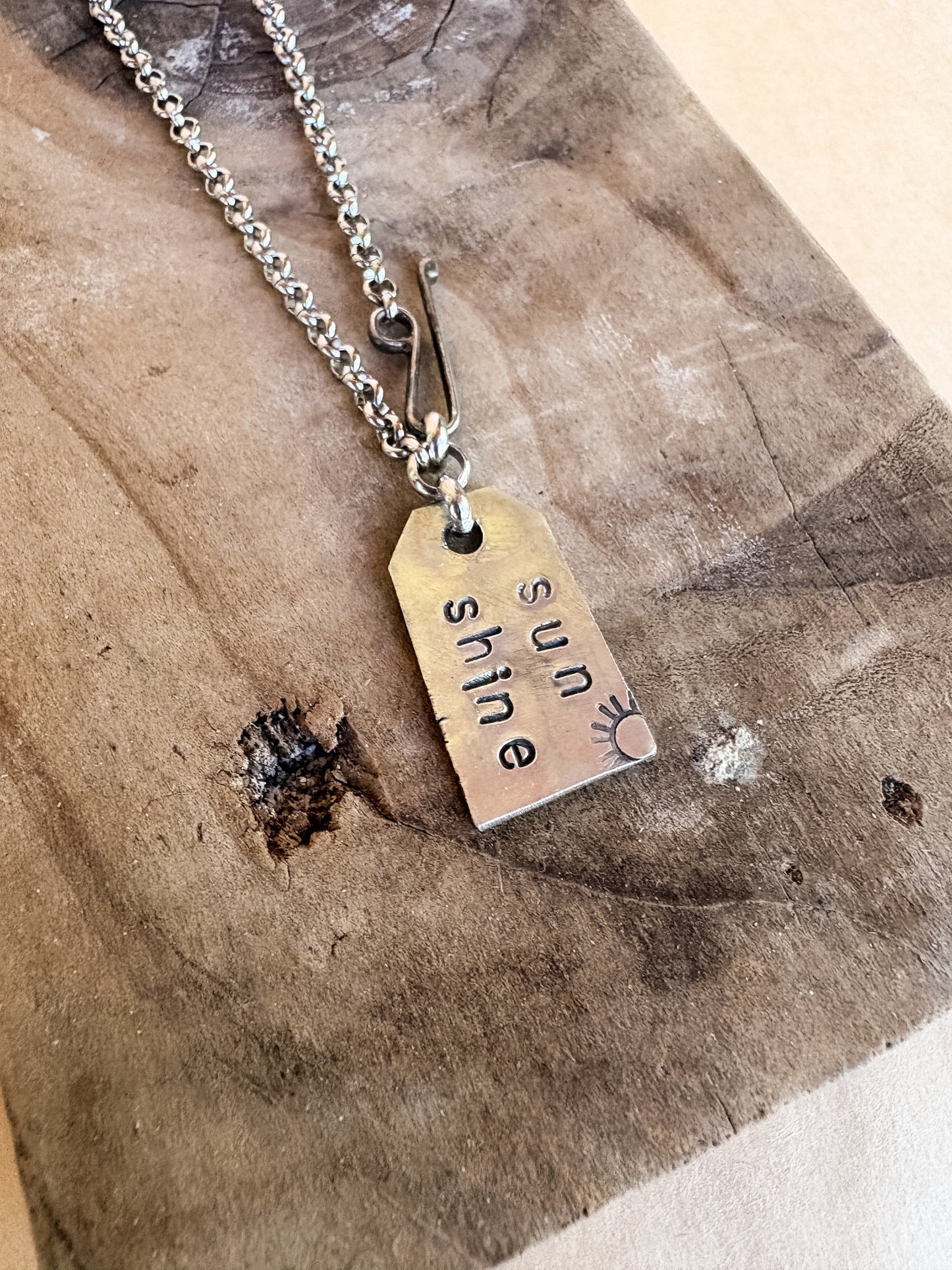 sunshine tag necklace