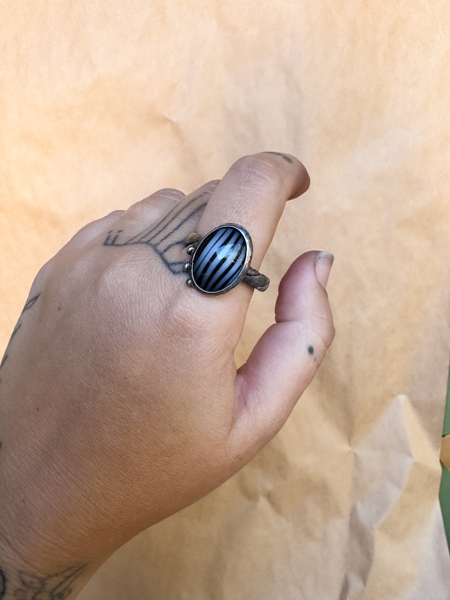 triple dot jester ring