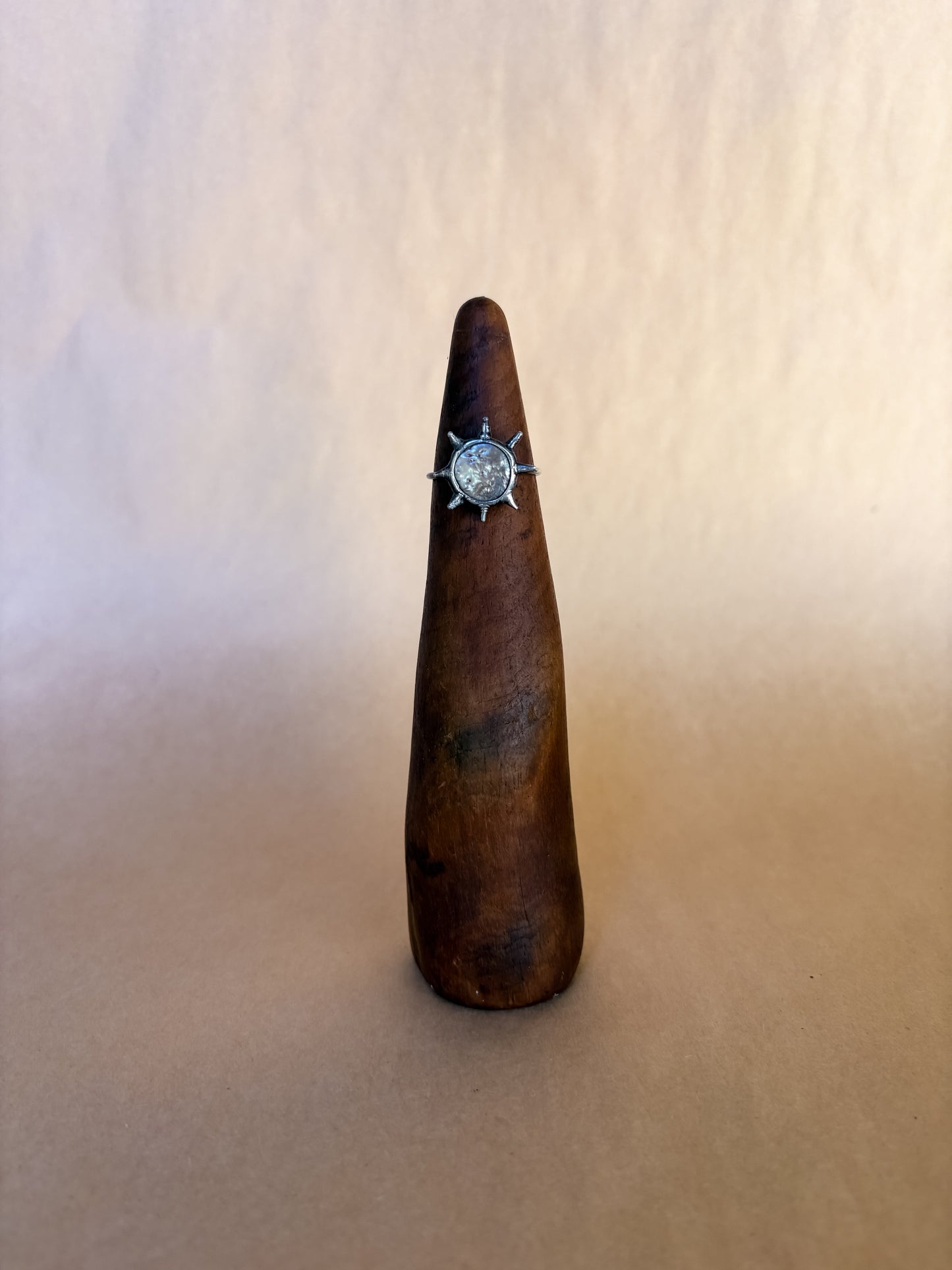 gold sun pearl ring