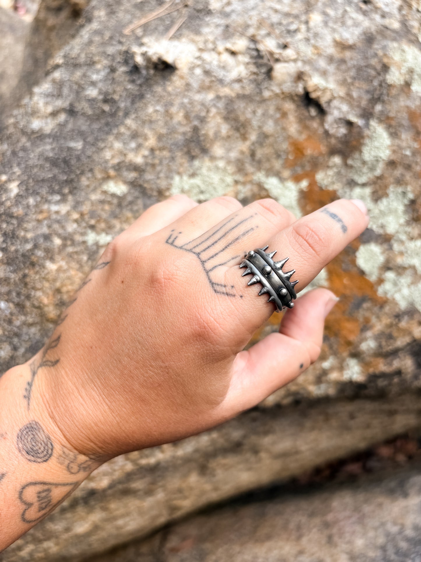 spiked crown stacking ring