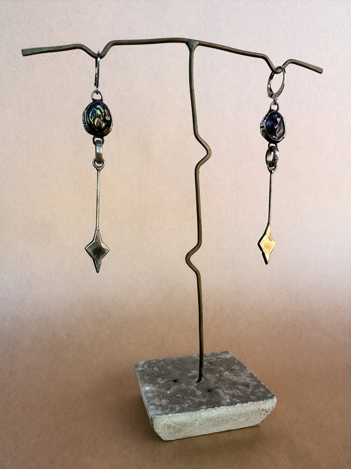 black star drop earrings