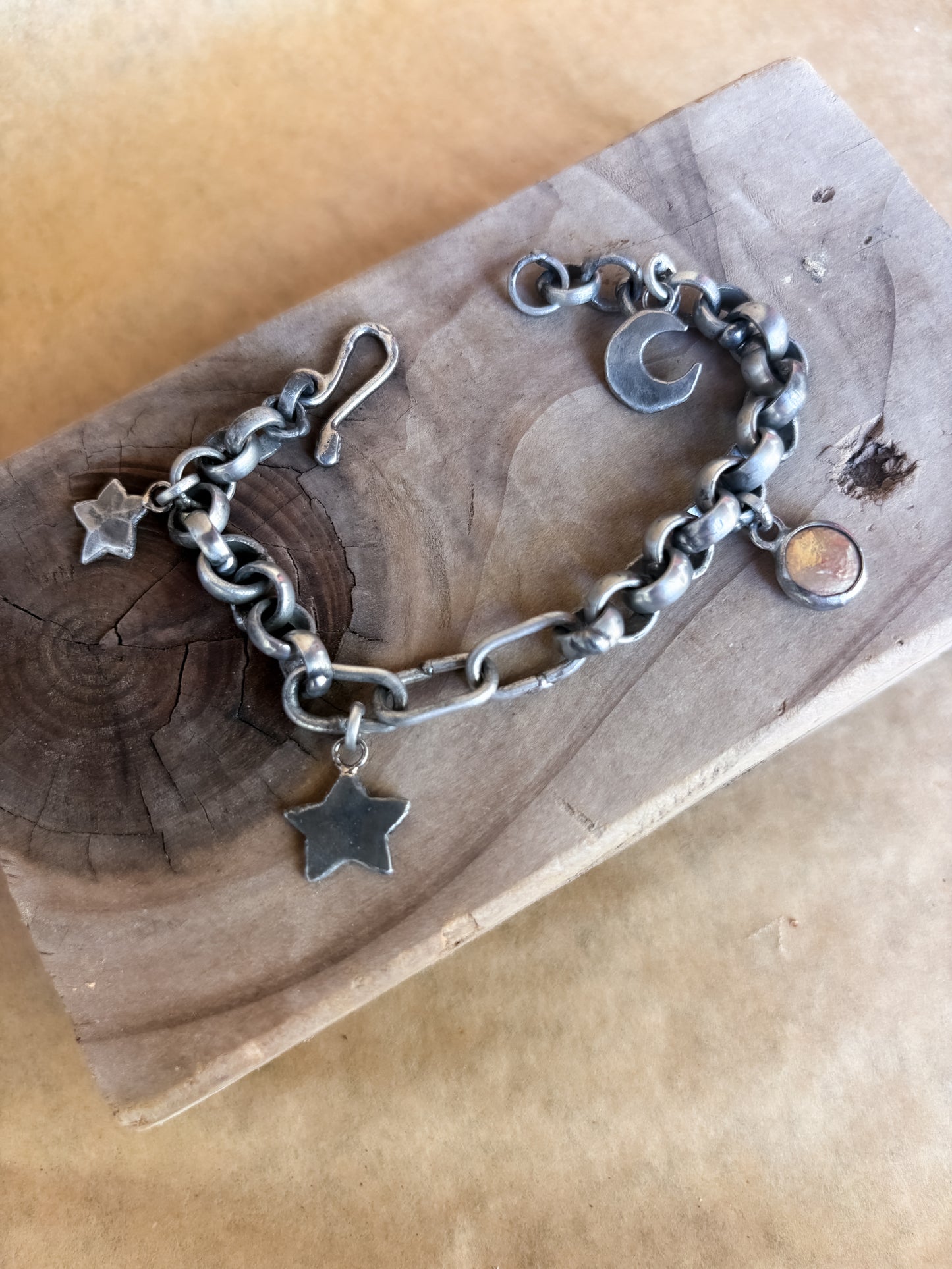 golden moon charm bracelet