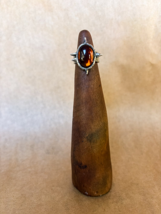 spiked amber ring