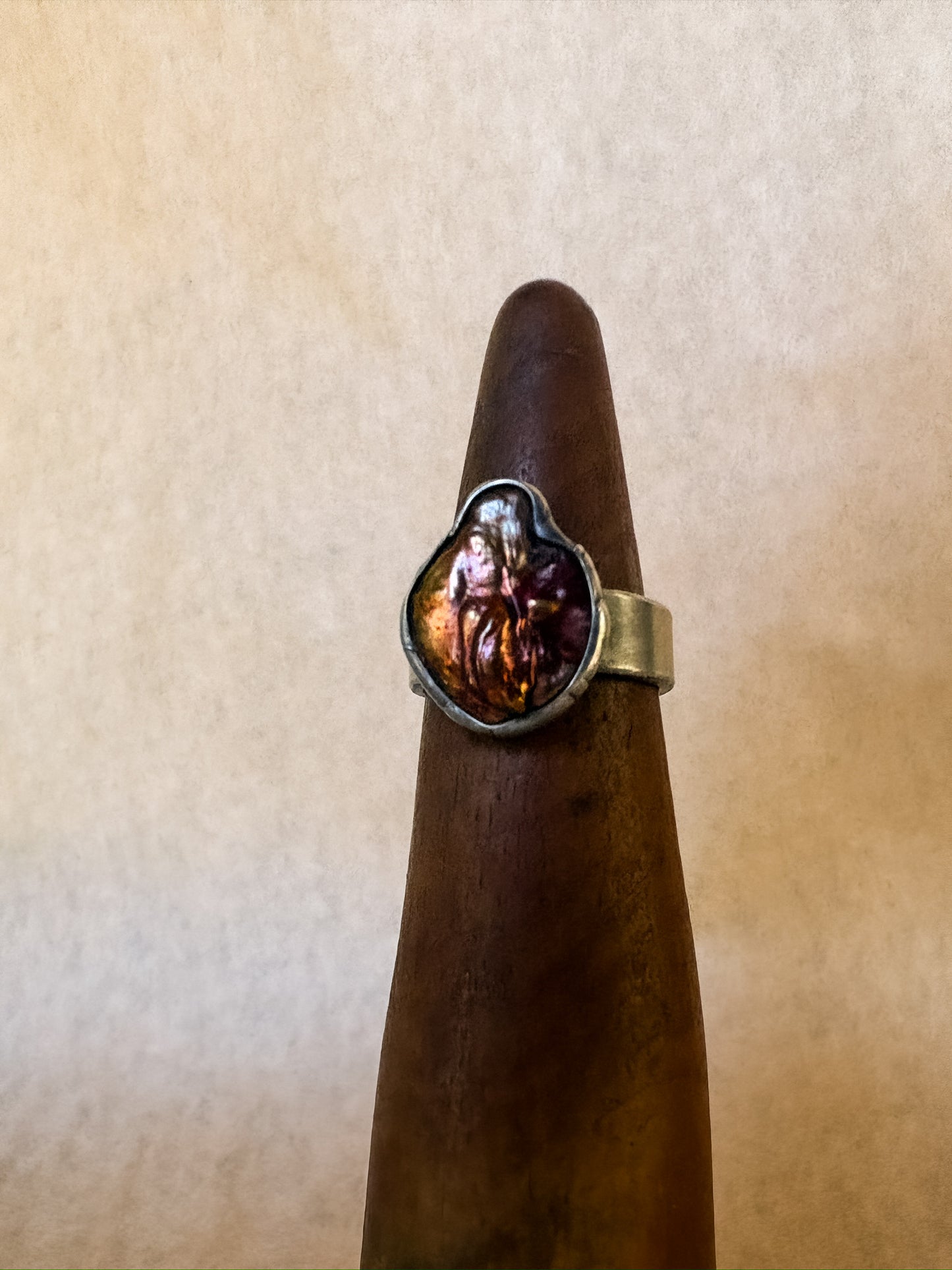 big bronze pearl ring