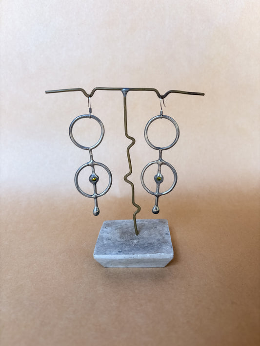 olive green sigil earrings