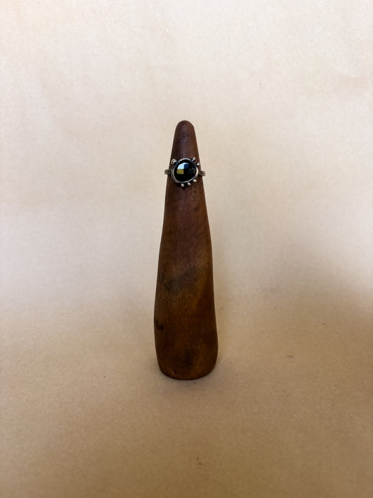 black wonky bauble ring