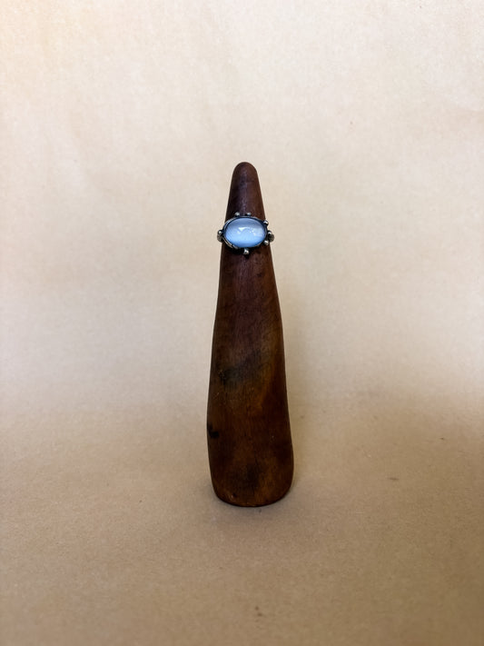 frosted blue bauble ring