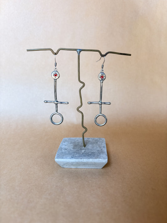 deep red sigil earrings