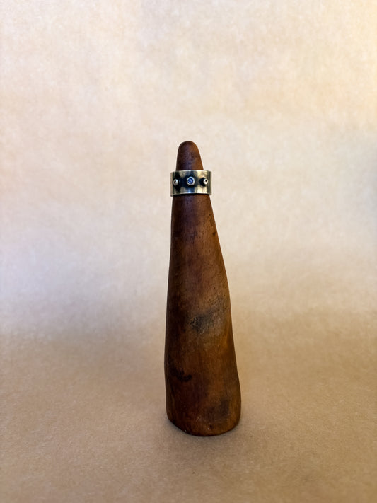 lavender gem wide band ring