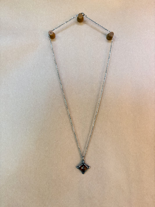 amber pyramid necklace