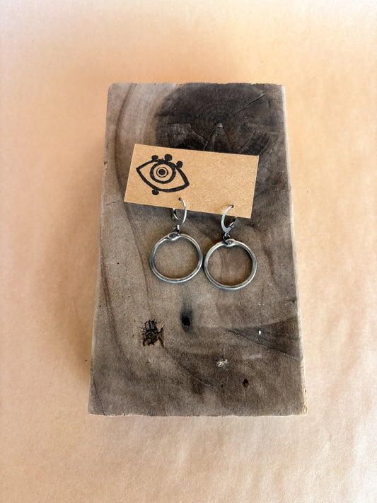 dark blue eyed ouroboros earrings