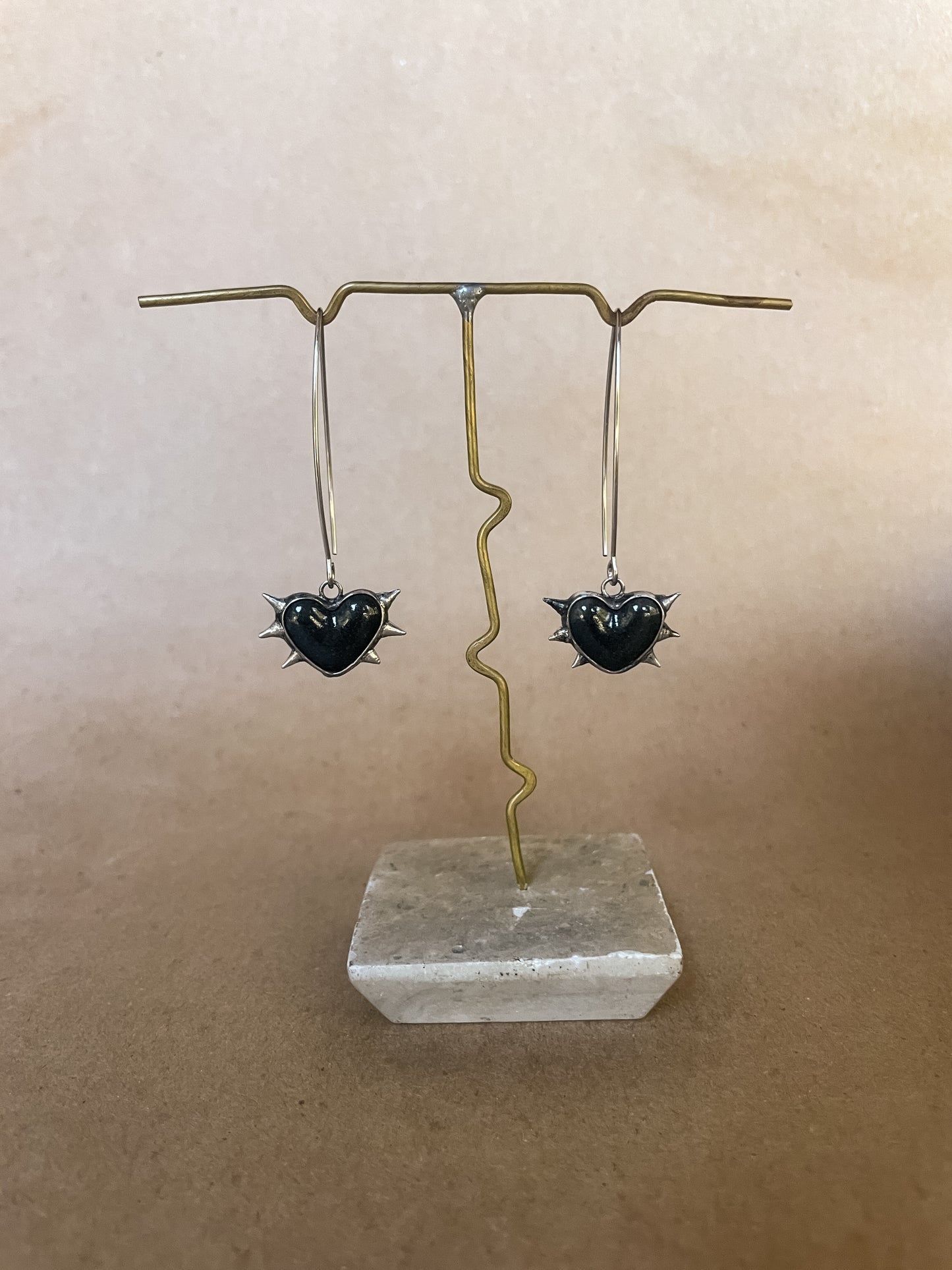 black heart earrings