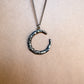 textured crescent moon necklace