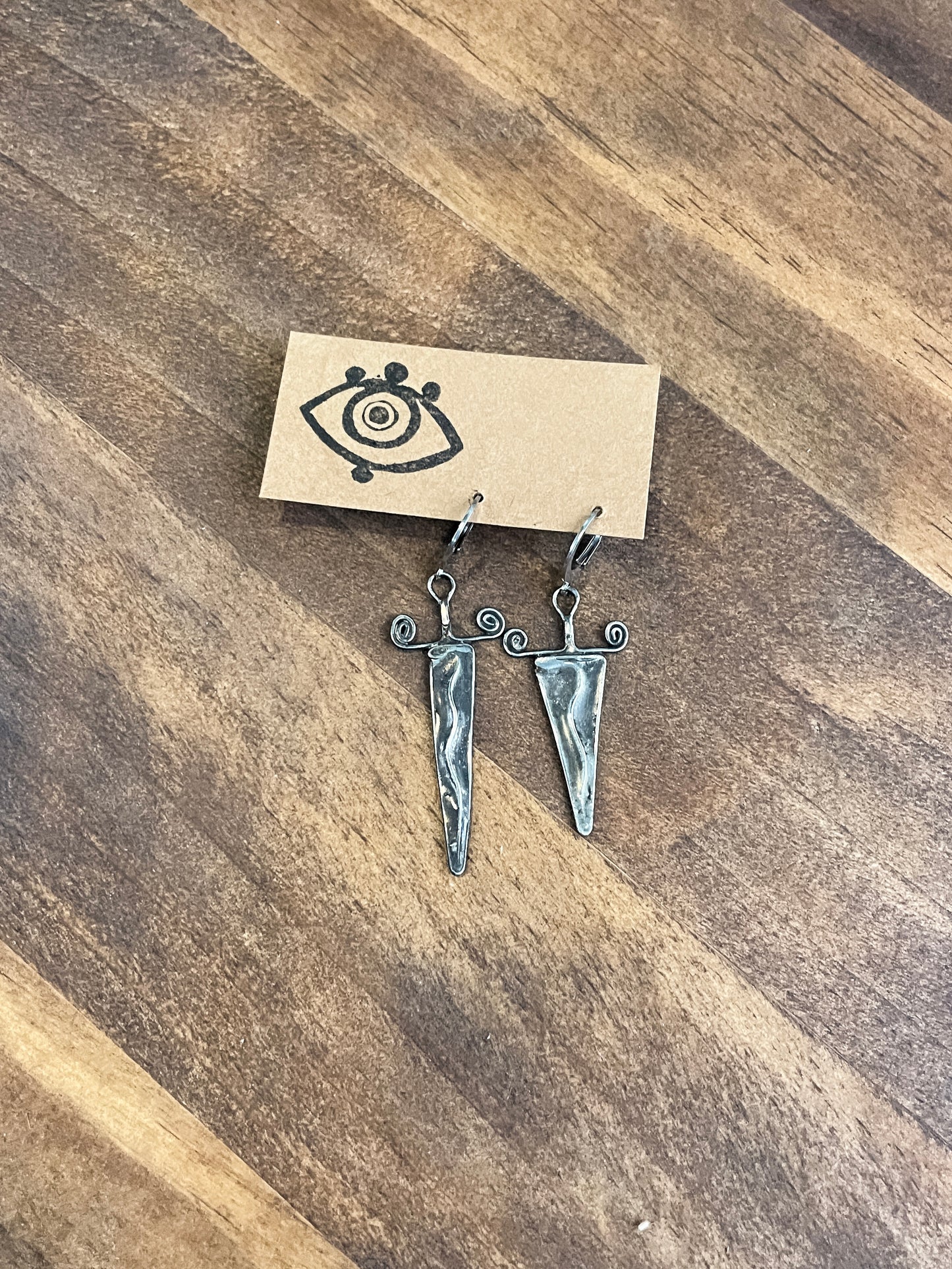 swirly sword and dagger earrings