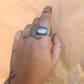 opal blue wide band ring