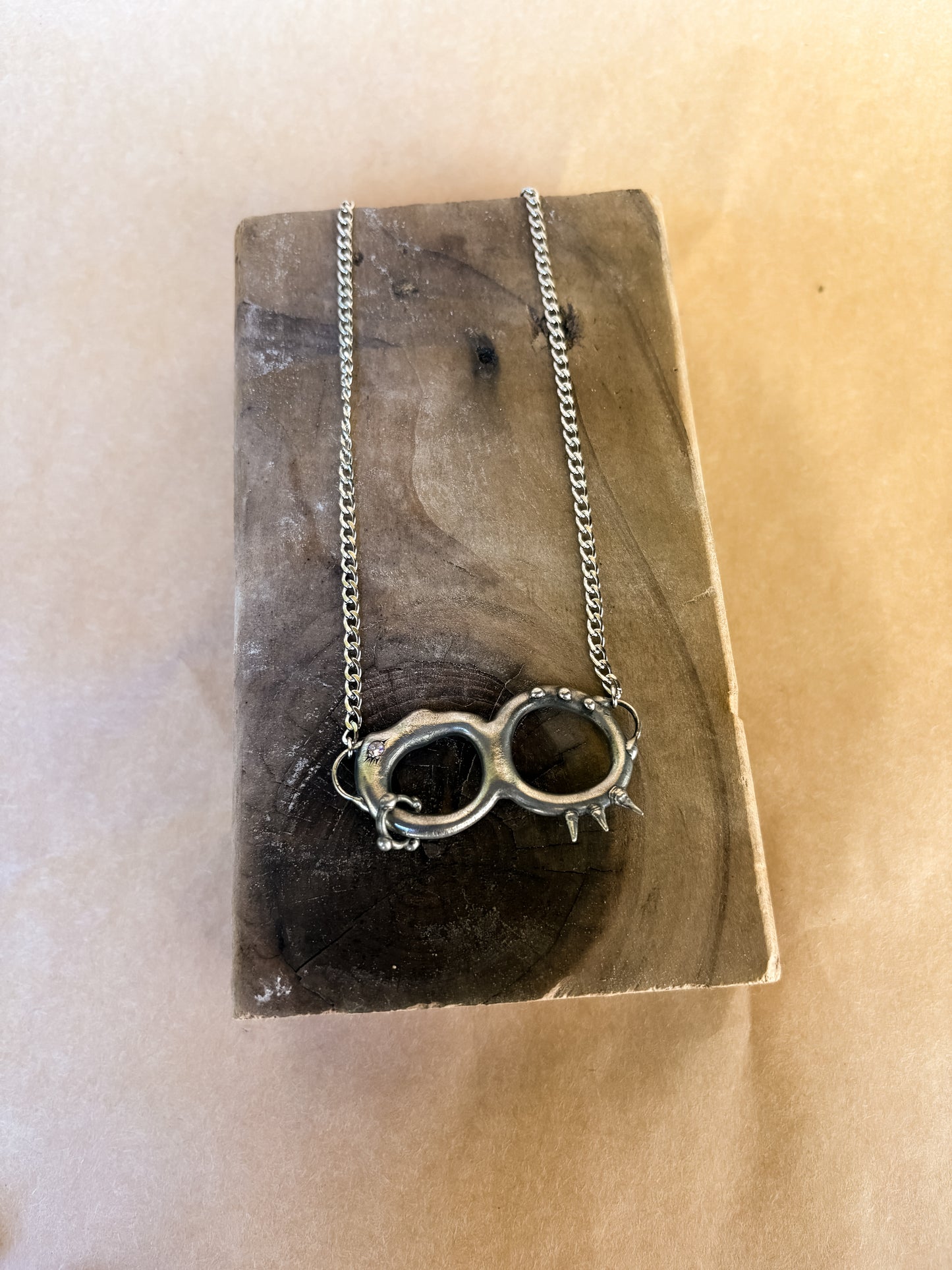 infinity pink junk pendant