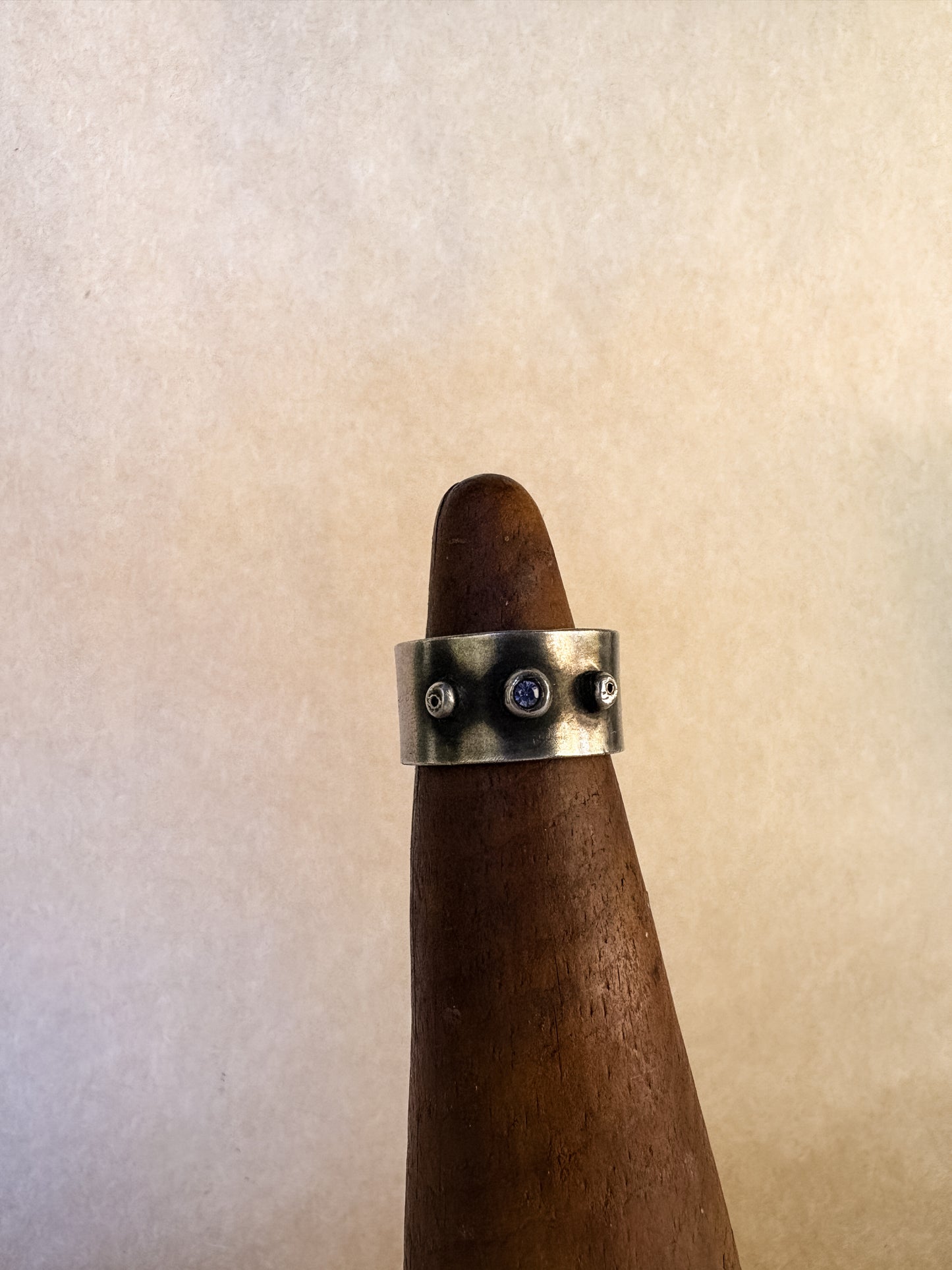 lavender gem wide band ring