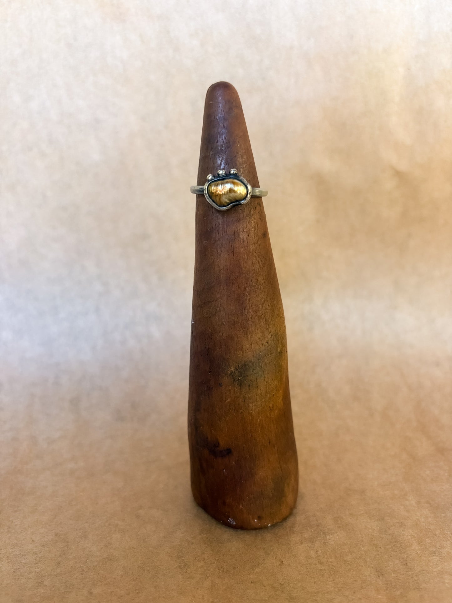 bronze pearl bauble ring