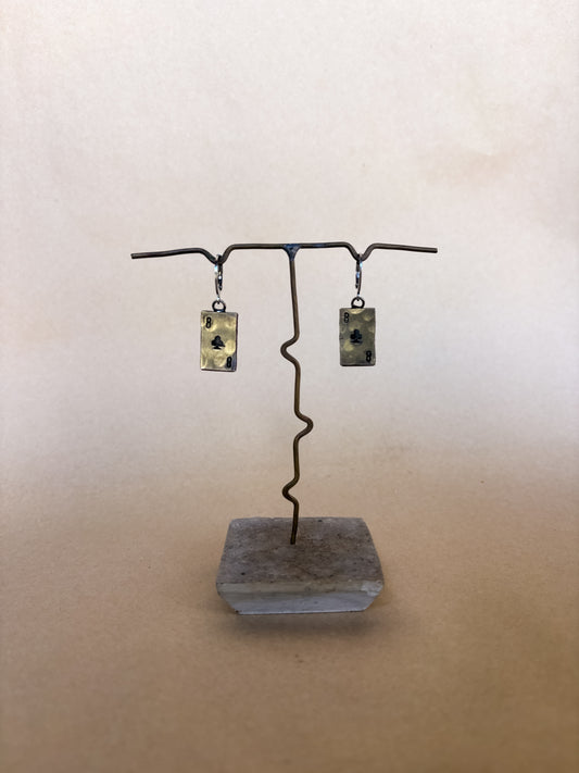 8 of clubs earrings