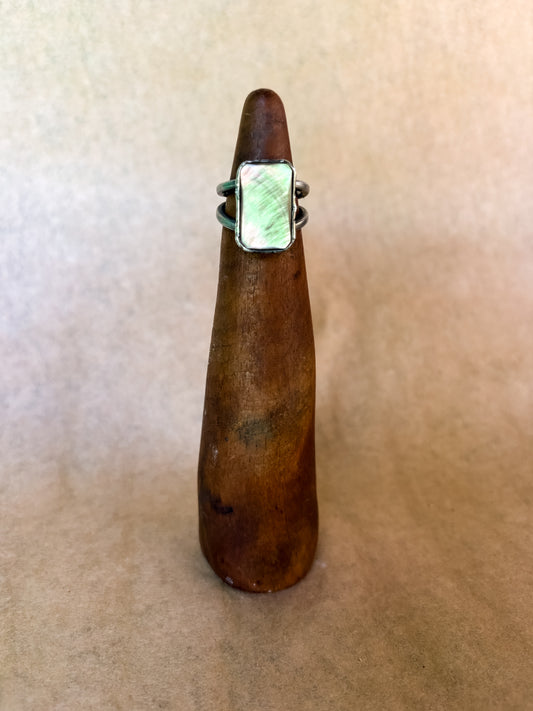 black mother of pearl ring