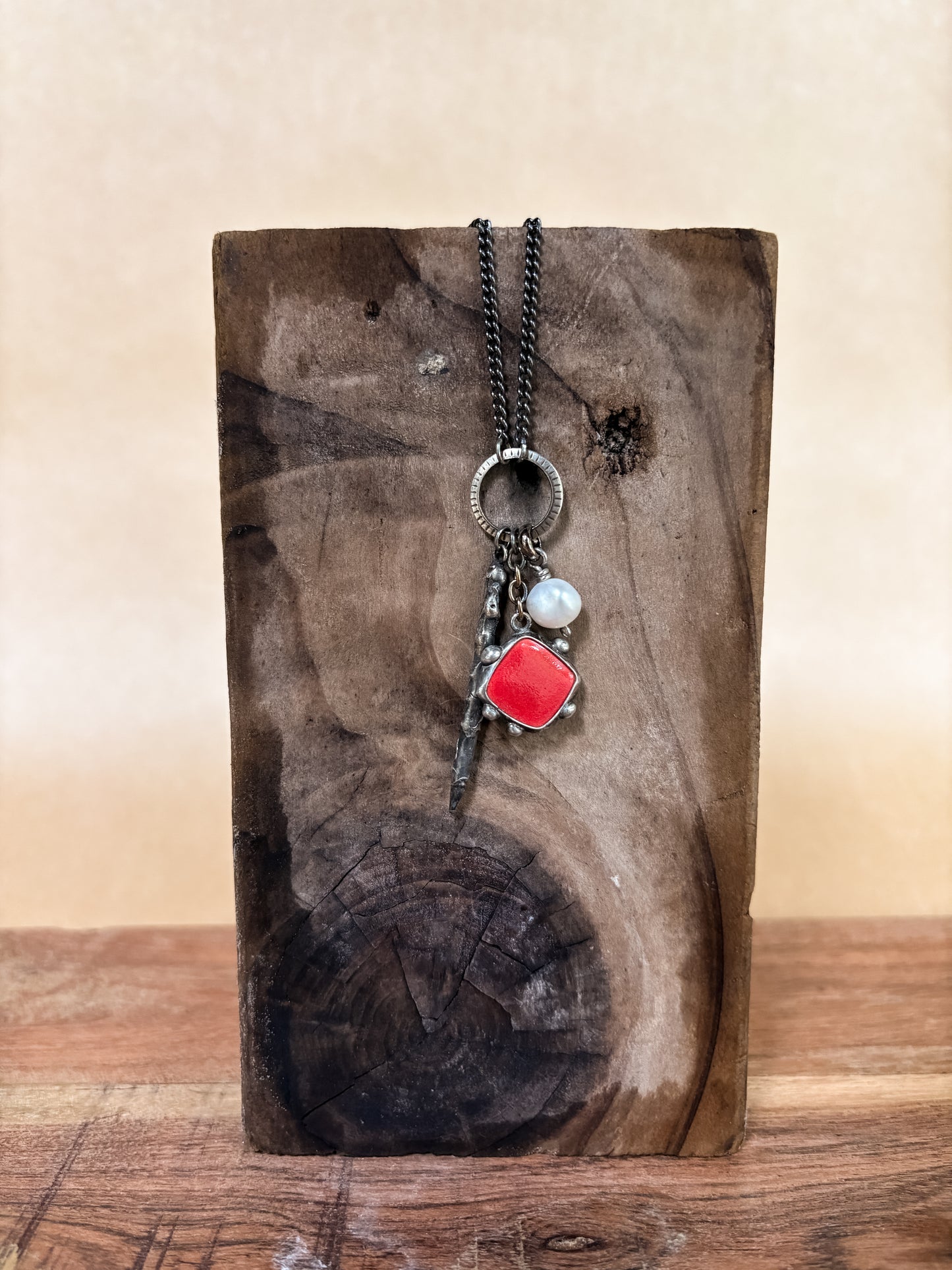 pricked charm necklace