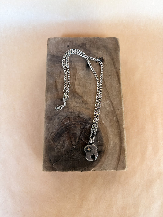 honey star tooth gem necklace