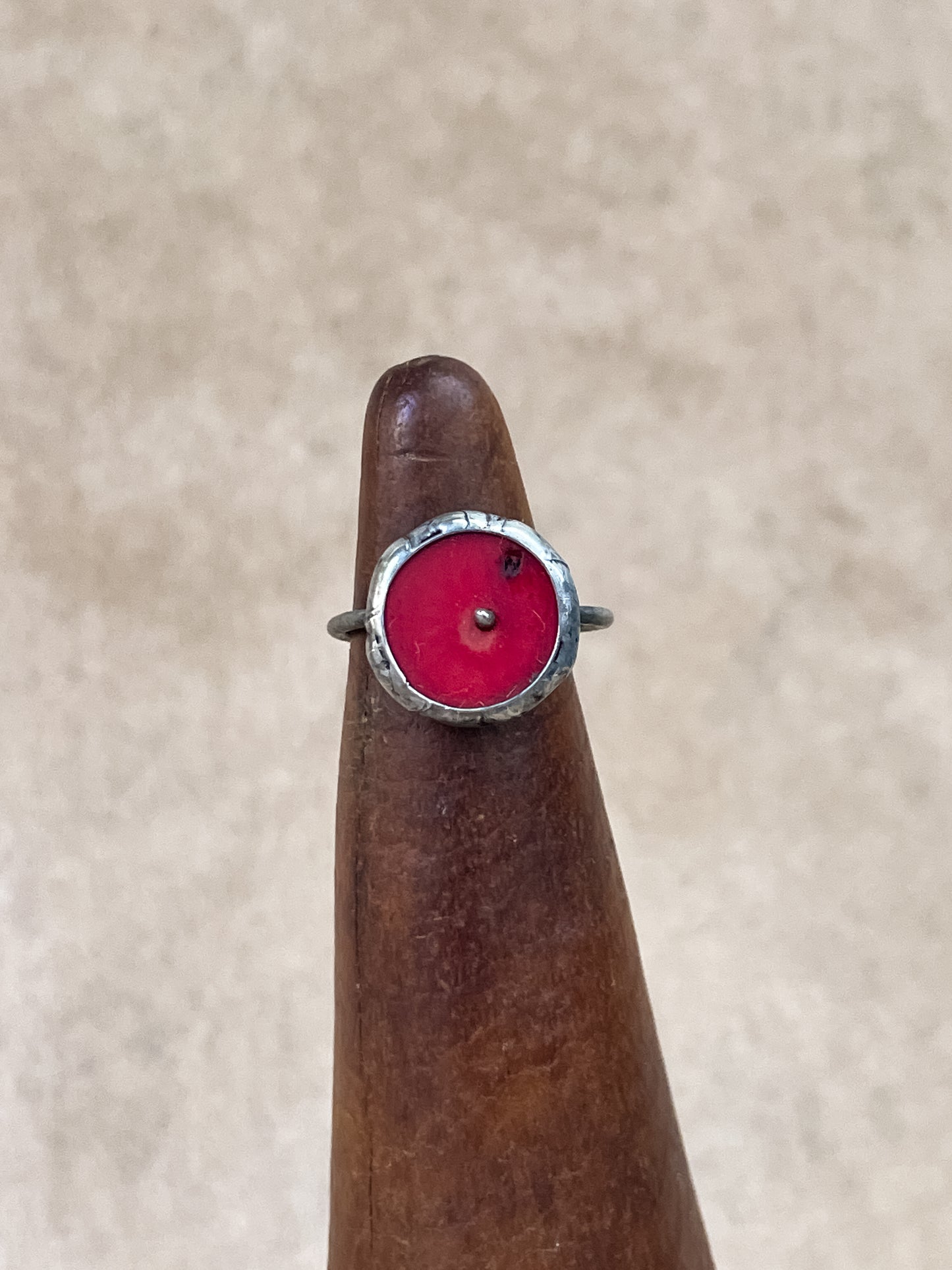 dot coral ring